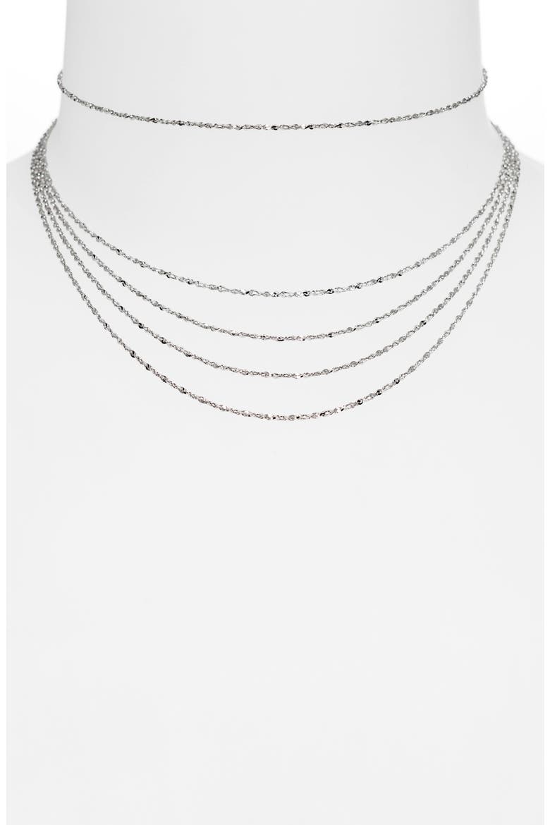 Five-Strand Choker, Main, color, SILVER