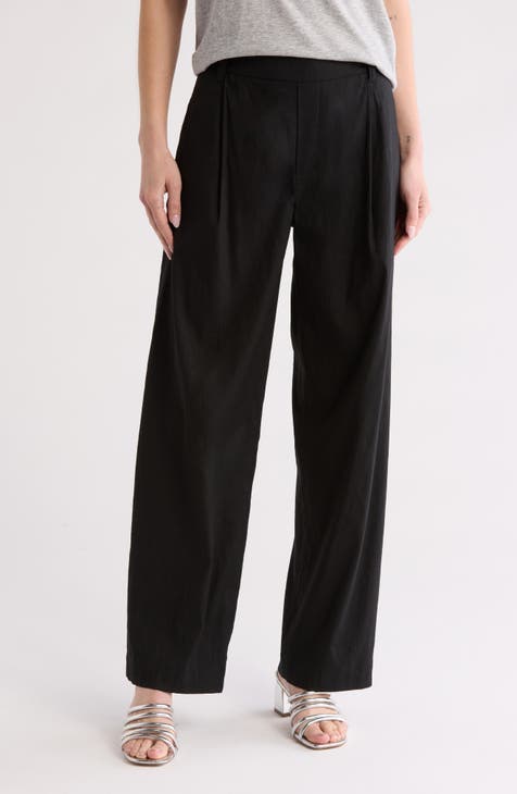 Pleated Pull-On Pants