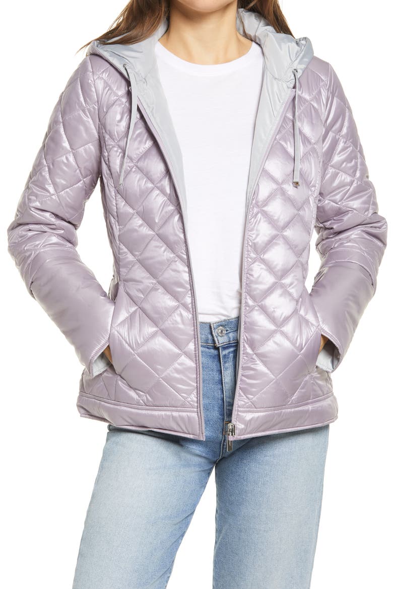 Reversible Hooded Puffer Jacket, Alternate, color, LILAC