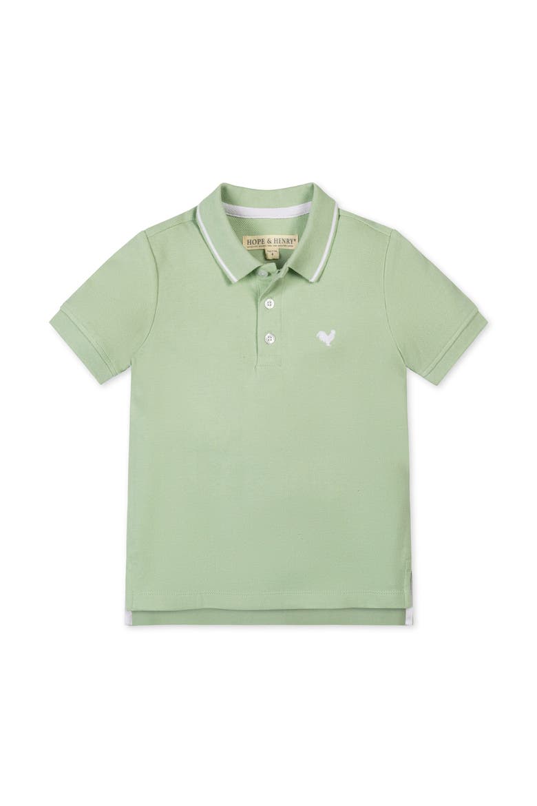 Kids' Organic Short Sleeve Knit Pique Polo Shirt, Main, color, Soft Green