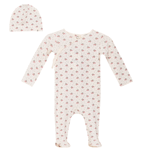 Fruit Print Wrap Romper Set with Hat (Baby)
