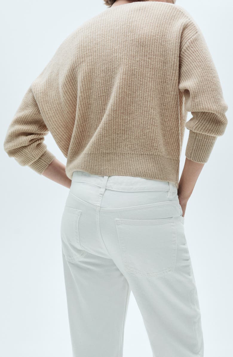 MANGO Wool Crewneck Crop Sweater, Alternate, color, 