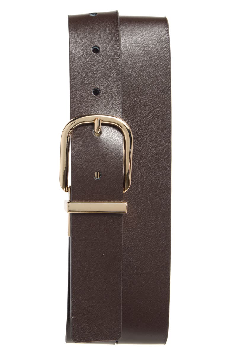 Kate Spade New York Reversible Snakeskin Embossed Belt, Alternate, color, Natural To Ganache / Pol Gold