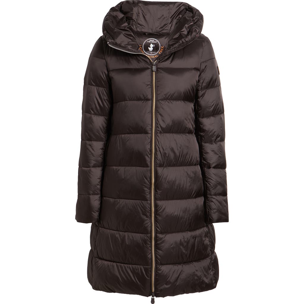 Save The Duck Lysa Water Repellent Hooded Puffer Jacket In Brown