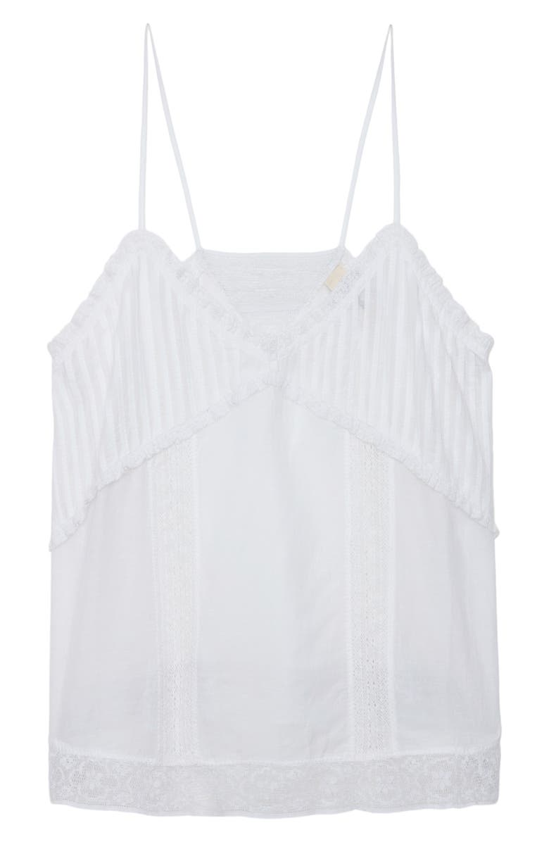 Zadig & Voltaire Calixia Pintuck Lace Trim Camisole, Alternate, color, 