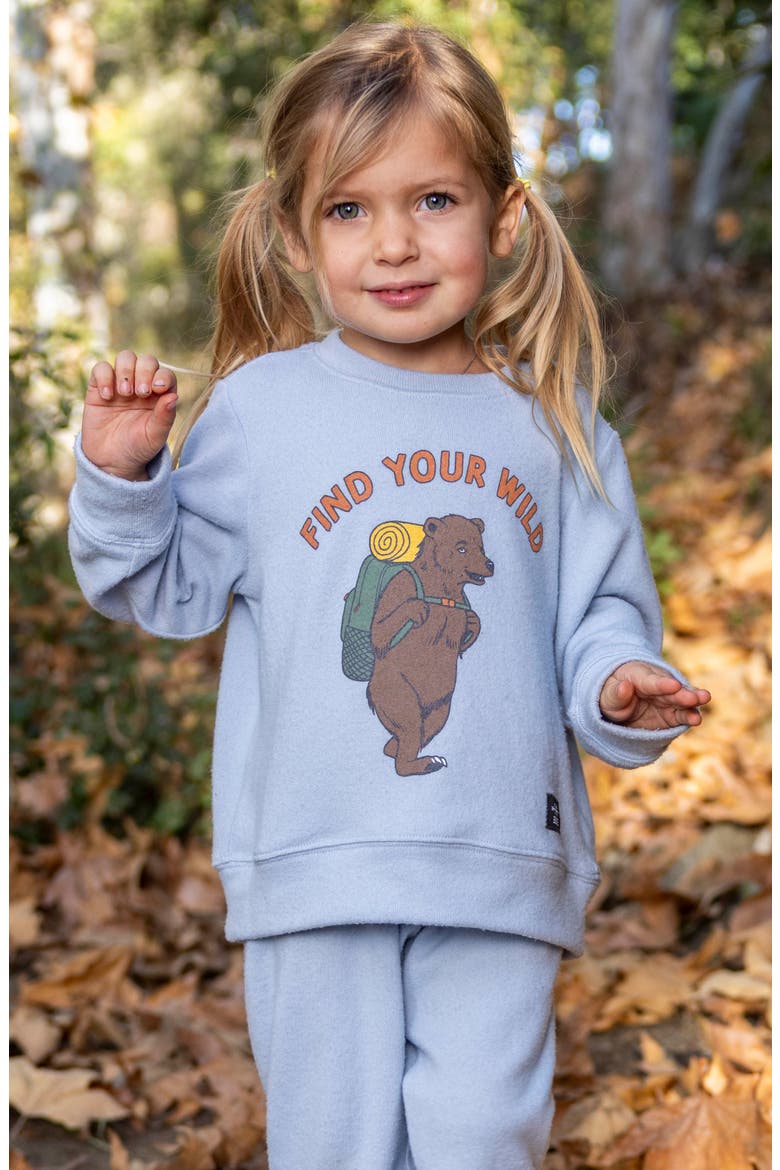 Kids' Find Your Wild Hacci Sweatshirt, Alternate, color, CELESTIAL BLUE