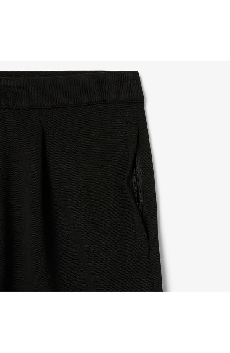Lacoste Loose Fit Pleated Piqué Pants, Alternate, color, 031 Black