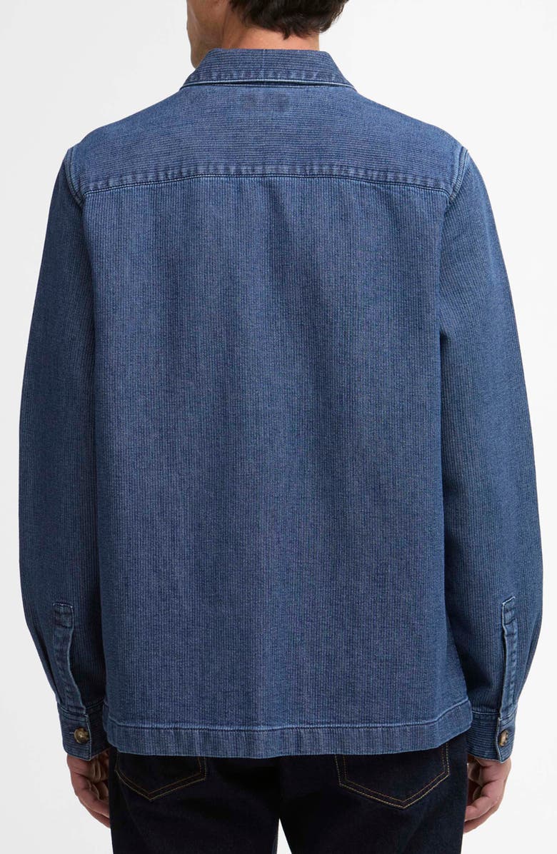 Barbour Aickman Textured Cotton Canvas Button-Up Overshirt, Alternate, color, Indigo