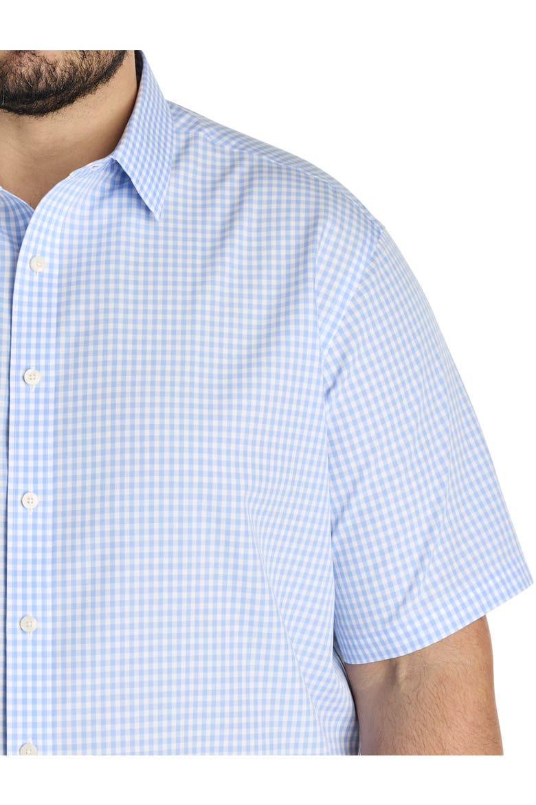 Big & Tall Lawrence Grid-Patterned Sport Shirt, Alternate, color, LIGHT BLUE