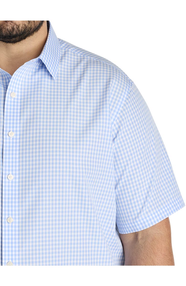 Untuckit Fit by Dxl Big & Tall Lawrence Grid-Patterned Sport Shirt, Alternate, color, Light Blue