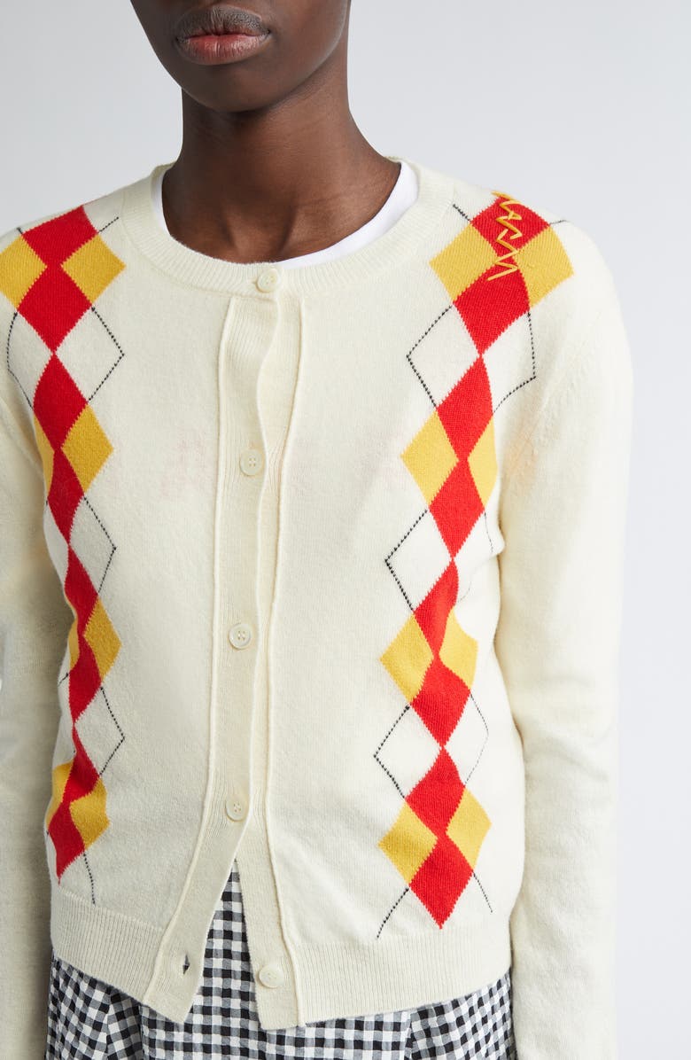 Marni Argyle Virgin Wool Cardigan, Alternate, color, 