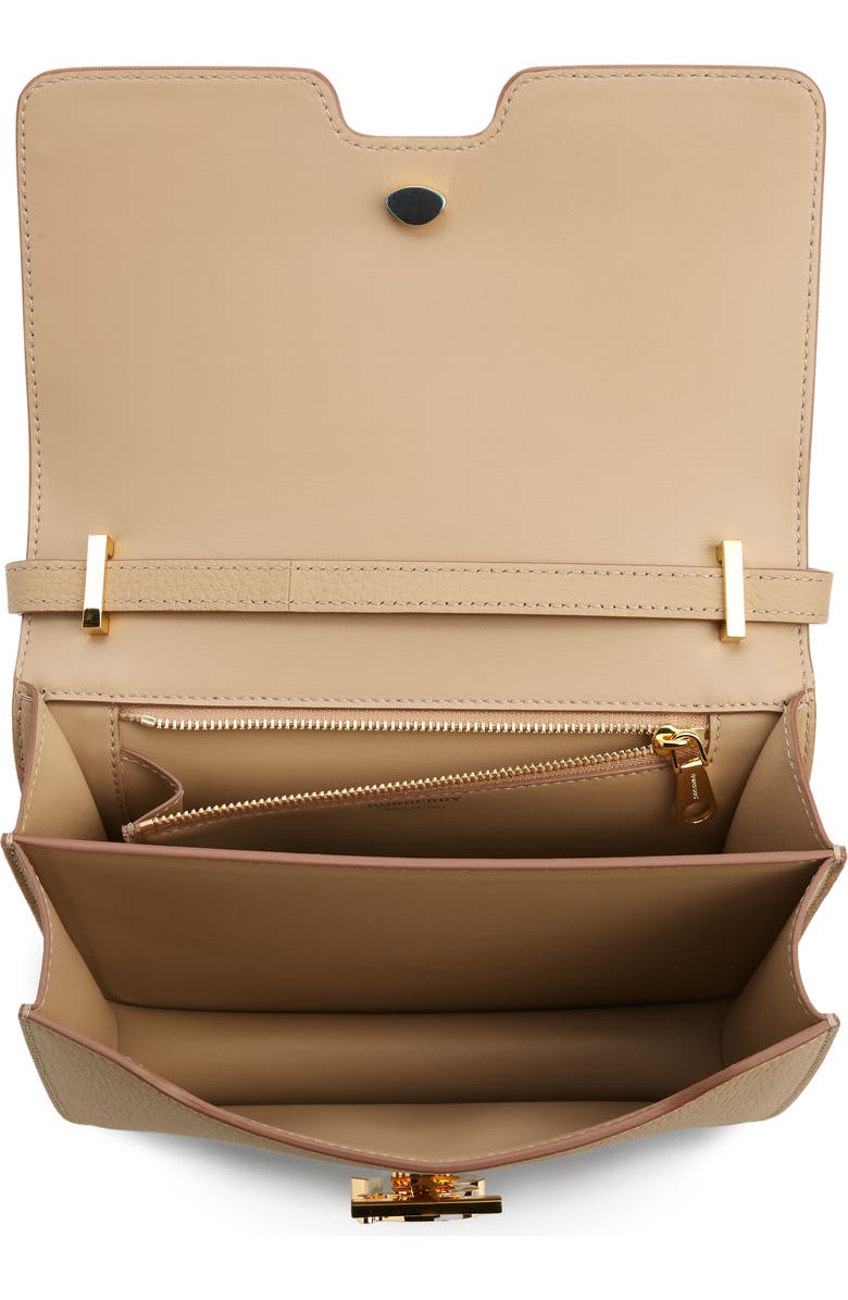 Burberry Small TB Monogram Topstitch Grainy Leather Shoulder Bag, Alternate, color,