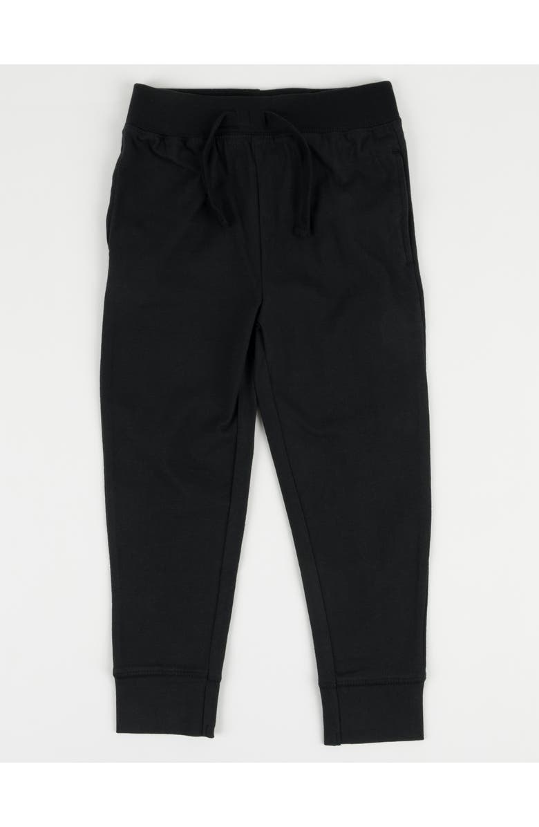 Leveret Kids 100% Cotton Lightweight Jogger Pants, Main, color, Black