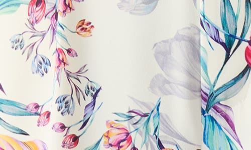 Steve Madden Denia Floral Print Wide Leg Pants In White