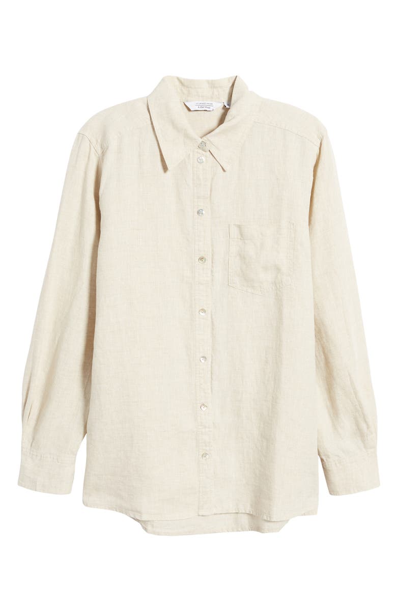 & Other Stories Oversize Linen Button-Up Shirt, Alternate, color, Beige