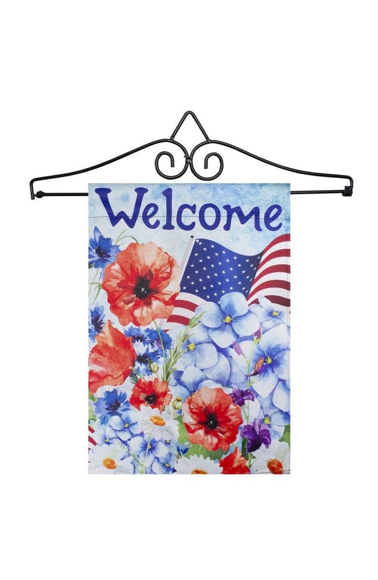 Northlight 14.5 Inch Black Metal Garden Flag Hanger, Alternate, color, Black