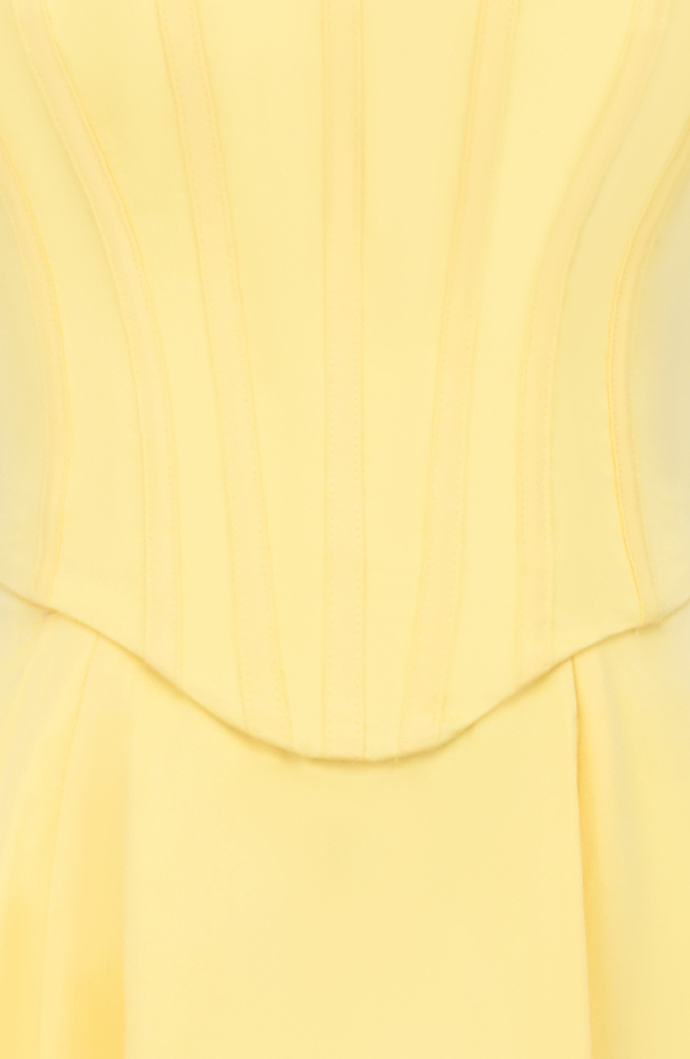 clarabelle corset bodice pima cotton blend cocktail dress House OF CB Womens Sunshine Clarabelle Sleeveless Cotton-Blend Midi Dress L