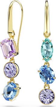 Swarovski Gema Crystal Mismatched Drop Earrings