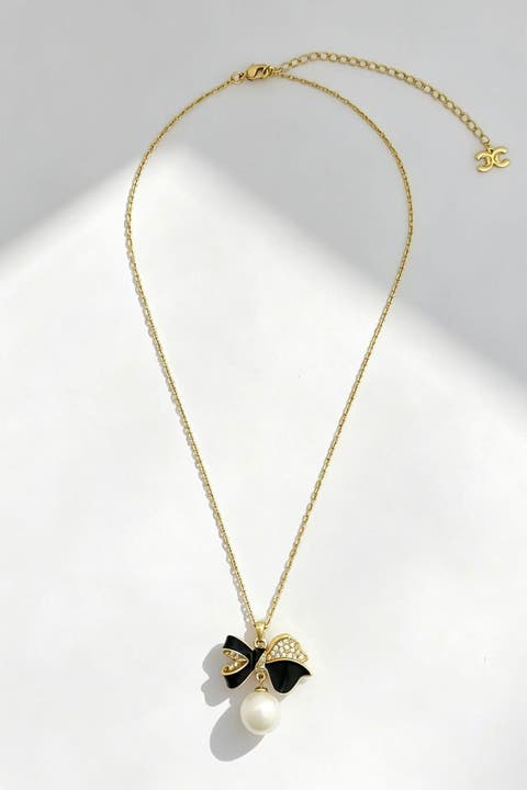 Butterfly Pearl Drop Necklace