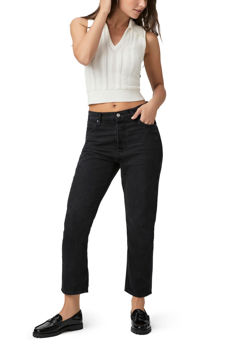PAIGE Billy High Waist Crop Straight Leg Jeans, Alternate, color, Drkdwndist