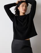 Whistles 100% Cashmere Seam Crew Neck Sweater
