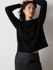 Whistles 100% Cashmere Seam Crew Neck Sweater