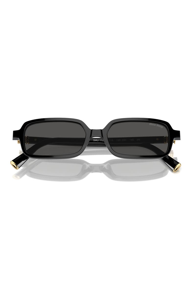 51mm Rectangular Sunglasses, Main, color, BLACK / DARK GREY