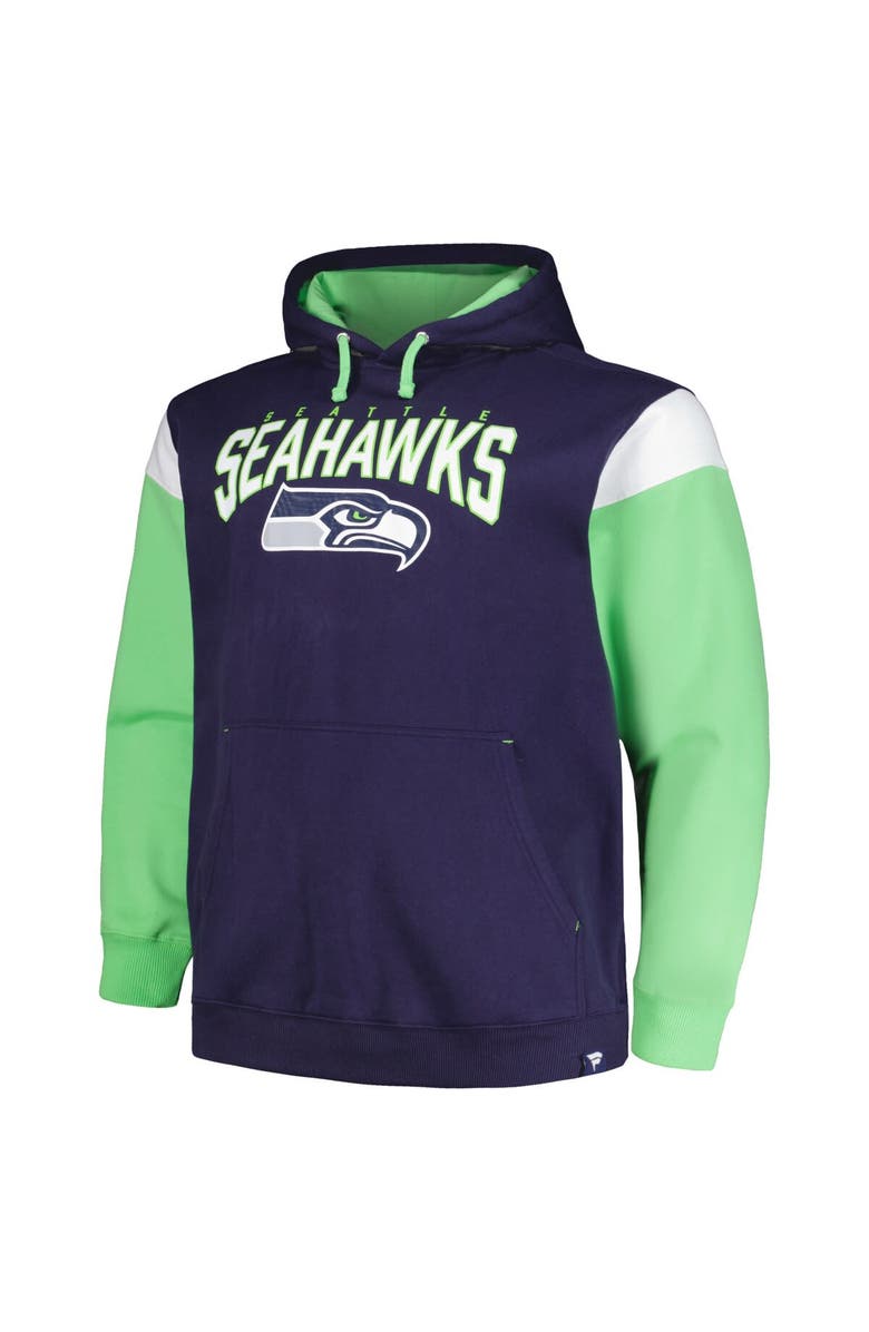 PROFILE Men's Profile College Navy Seattle Seahawks Big & Tall Trench Battle Pullover Hoodie, Alternate, color, 