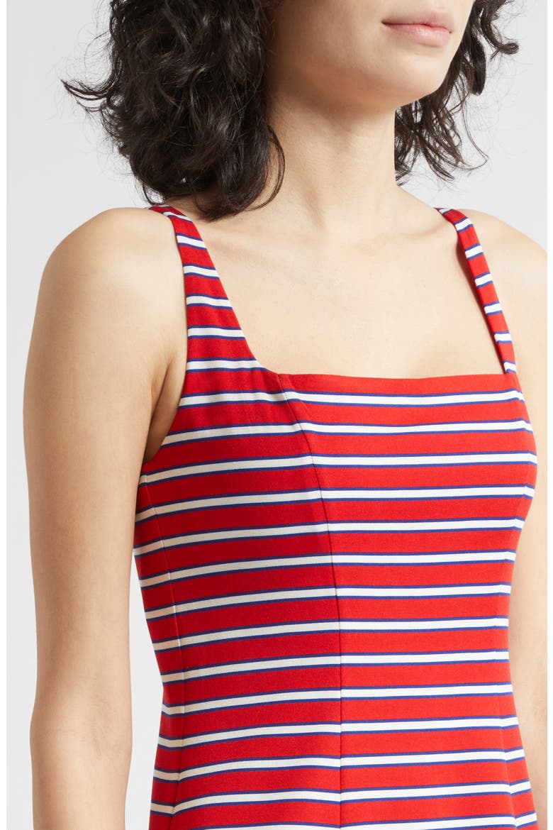 Julia Stripe Minidress, Alternate, color, TEAKWOOD CHILI PEPPER