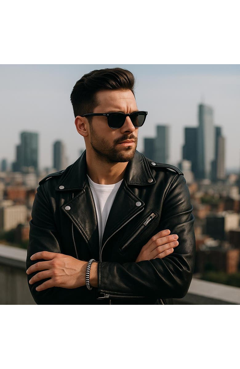 Trafalgar Axel Metallic Bead Adjustable Bracelet, Alternate, color, Silver