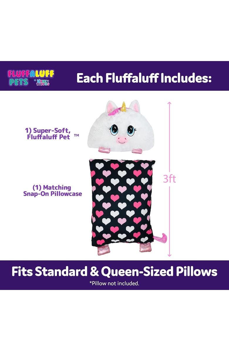 Happy Nappers FluffALuff Unicorn Plush & Pillowcase 2 In 1 Soft Toy Cover, Alternate, color, Multicolored