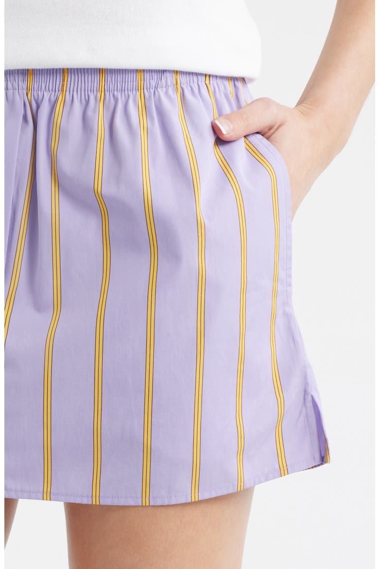 Stripe Cotton Pull-On Miniskirt, Alternate, color, PLUMLINE STRIPE