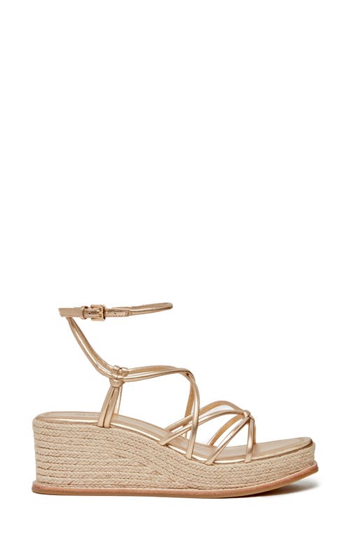 Paige Julia Ankle Strap Espadrille Platform Wedge Sandal In Gold