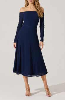 ASTR the Label Off the Shoulder Long Sleeve Knit Dress