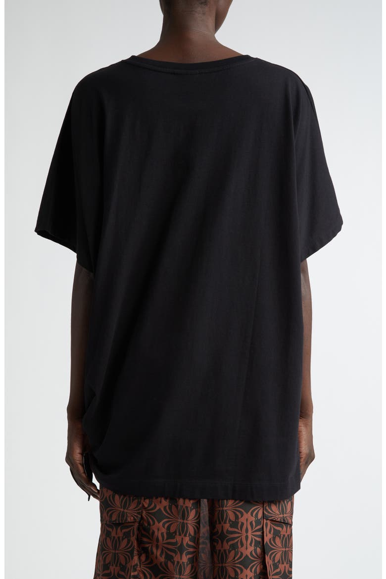 Henchy Knotted Hem Cotton T-Shirt, Alternate, color, BLACK 900