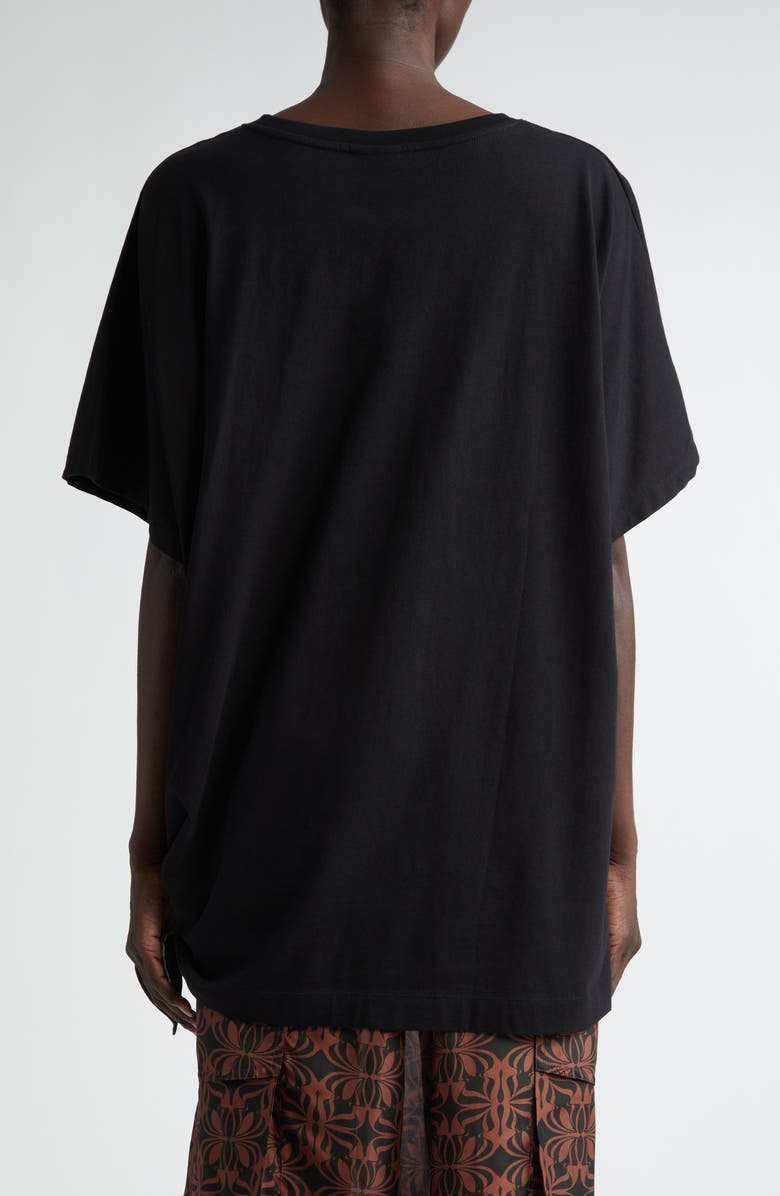 Dries Van Noten Henchy Knotted Hem Cotton T-Shirt, Alternate, color,