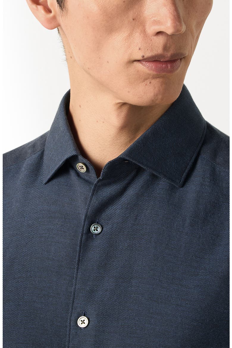 Cashco Cashmere & Cotton Button-Up Shirt, Alternate, color, BLUE