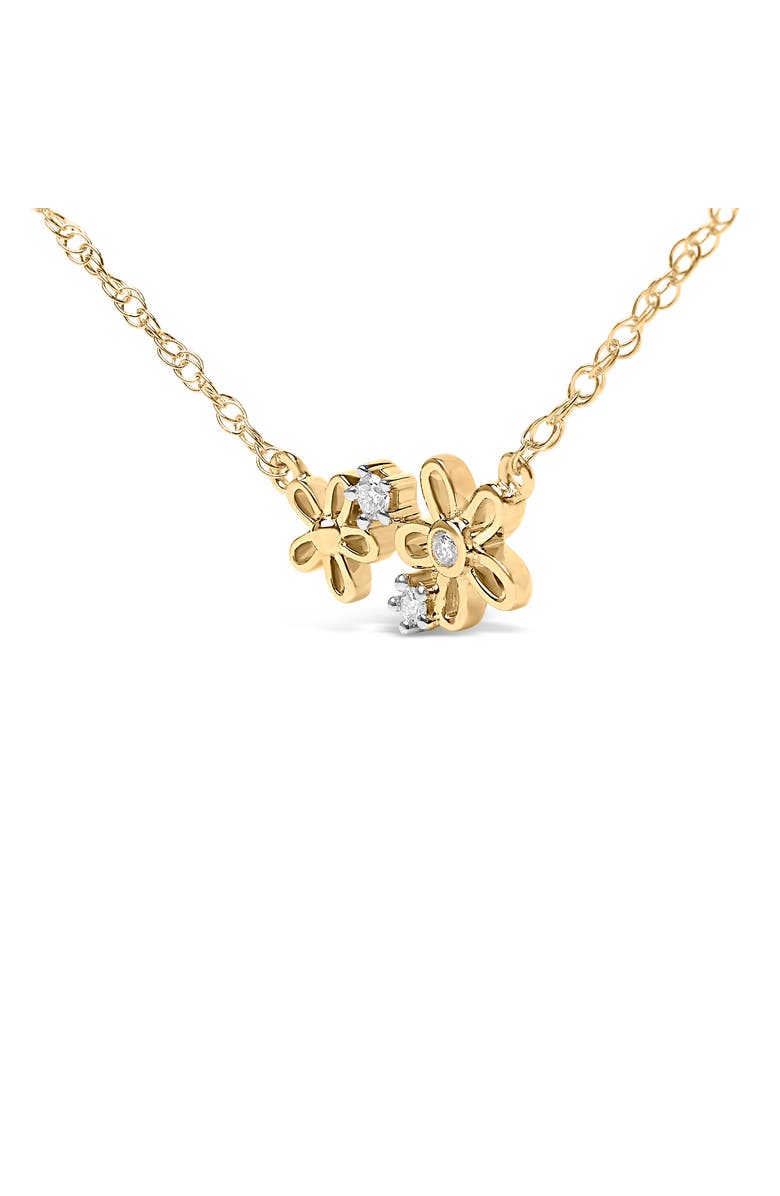 Haus of Brilliance 14K Yellow Gold Plated Sterling Silver Diamond Accent Floral Pendant Necklace, Alternate, color, Yellow Gold Over Silver