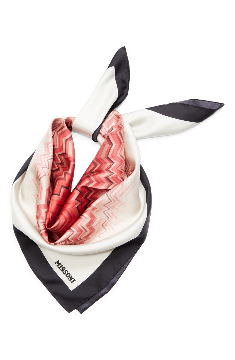 Missoni Zigzag Print Silk Square Scarf, Alternate, color, 0004 Pink Multi