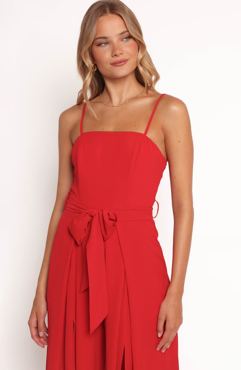 Petal & Pup Chanellie Tie Waist Sleeveless Maxi Jumpsuit, Alternate, color, 
