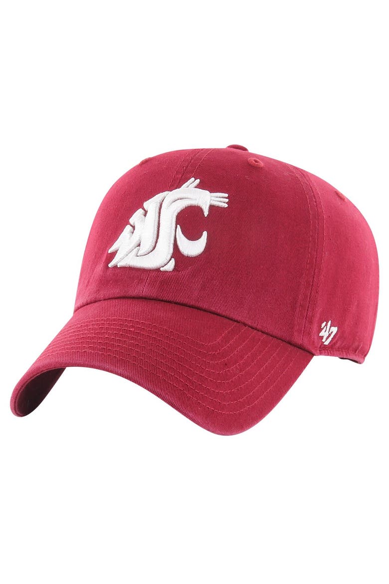 Men's '47 Crimson Washington State Cougars Clean Up Adjustable Hat, Main, color, Crimson