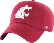 '47 Men's '47 Crimson Washington State Cougars Clean Up Adjustable Hat