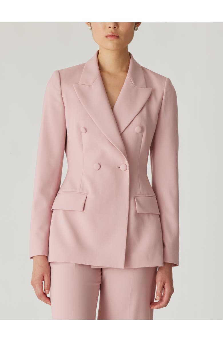 Rebecca Taylor Calvary Twill Double Breasted Blazer, Alternate, color, Calamine Pink