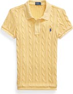Polo Ralph Lauren Cable Knit Cotton Polo Sweater