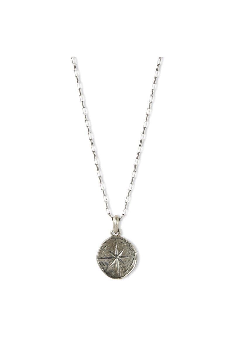 Compass Silver Necklace, Main, color, Sterling Silver