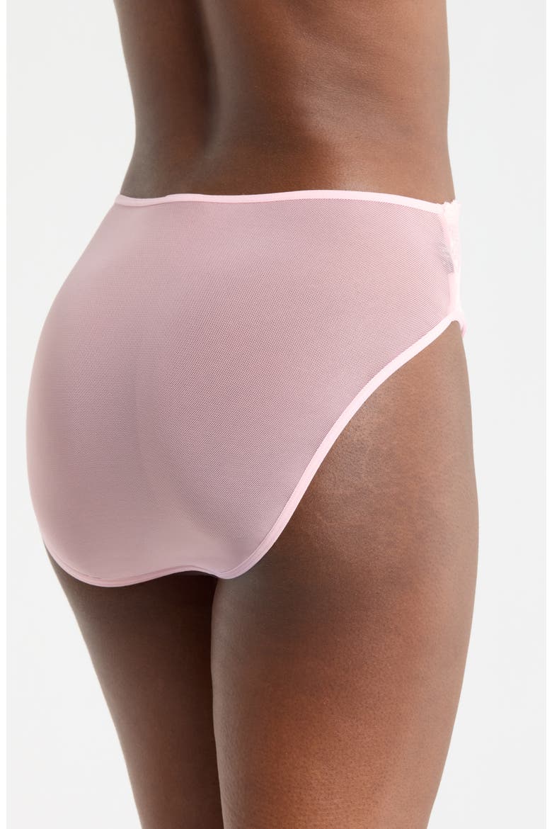 Lace & Mesh Bikini, Alternate, color, PETAL PINK