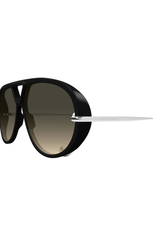 Bottega Veneta Bv1273s Linea Unapologetic 010 Black Silver Brown Sunglasses