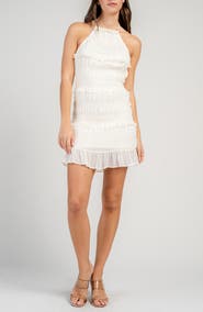 Beivy Ruched Halter Minidress
