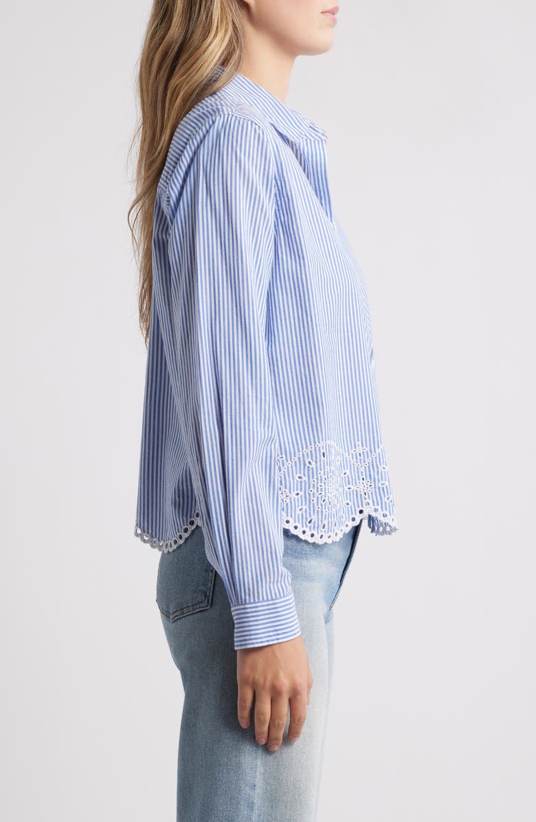 beachlunchlounge Jullian Embroidered Eyelet Shirt, Alternate, color, 