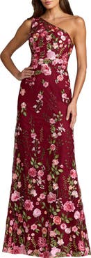 Mac Duggal One Shoulder Lace Embroidered Gown
